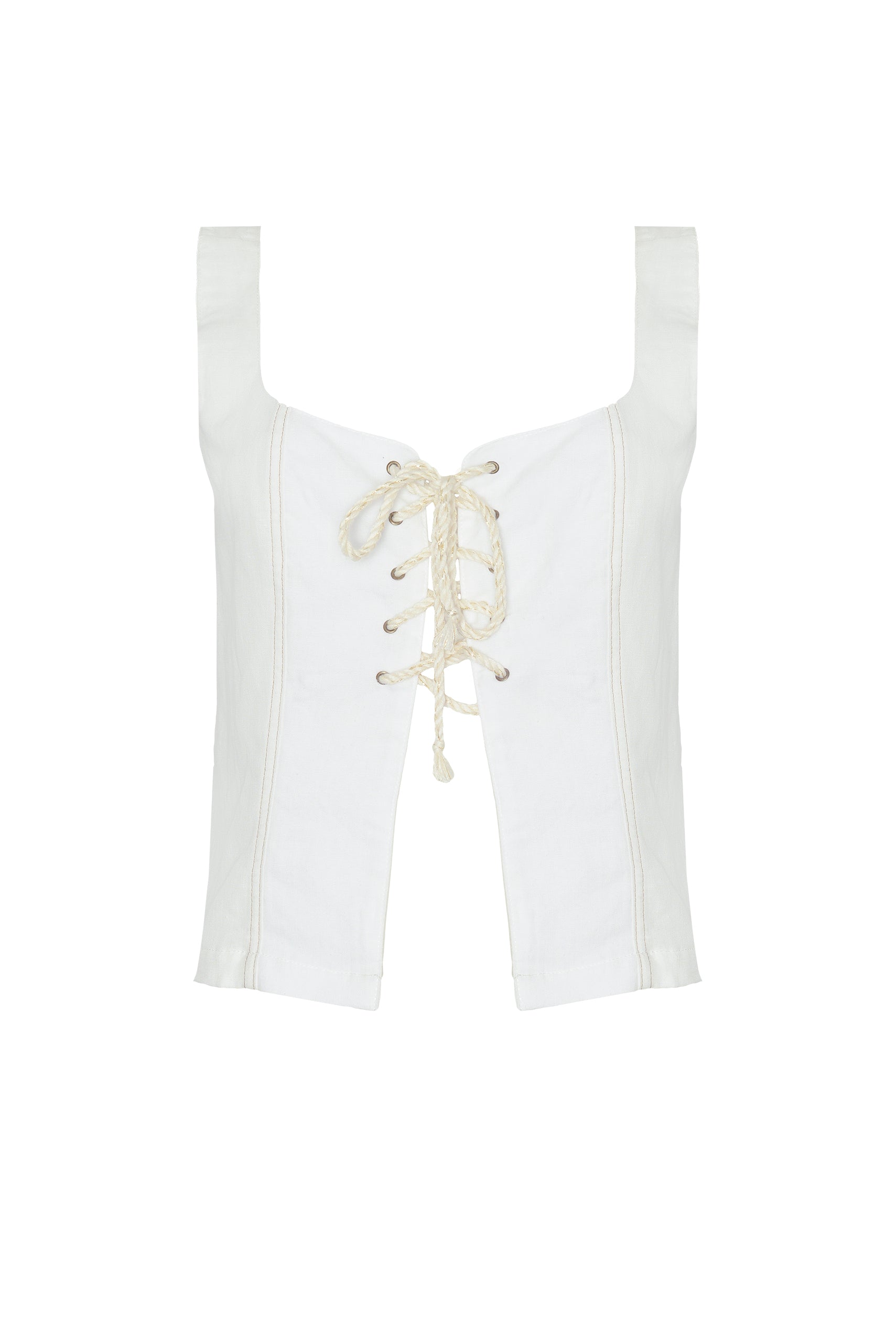 ROPA DE PLAYA CHALECO BORDADO DE AMARRES DOLLY 9432