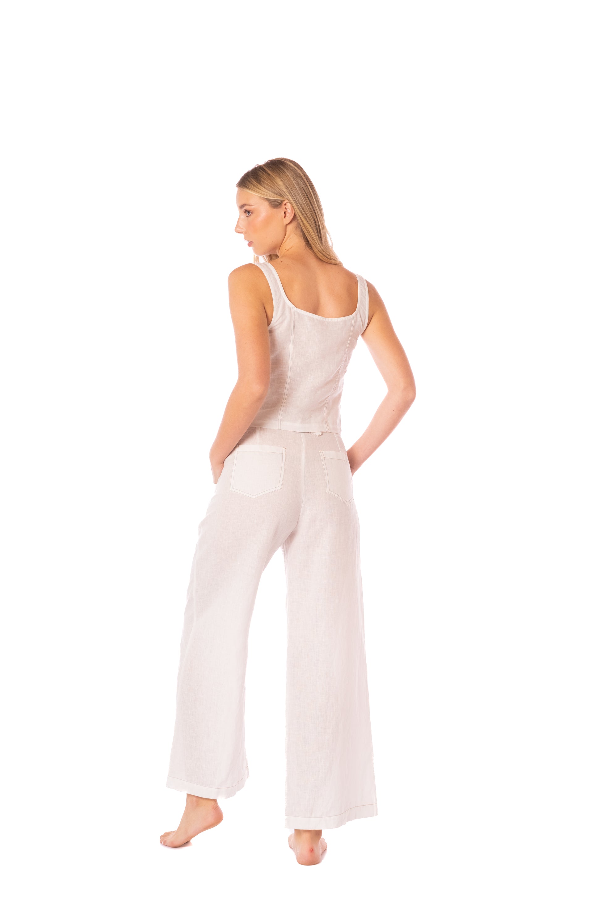 ROPA DE PLAYA CHALECO BORDADO CON AMARRES DOLLY 9432