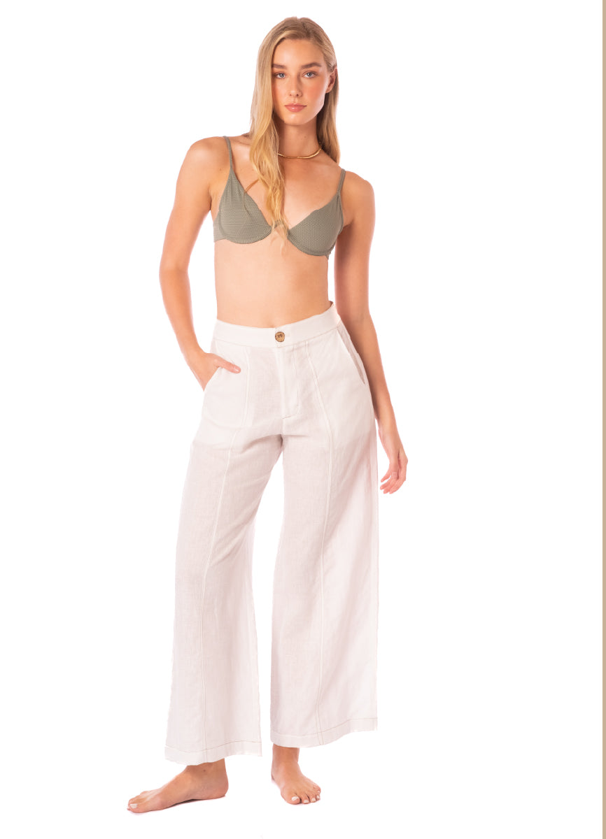 ROPA DE PLAYA PANTALON PIERNAS ANCHAS EN LINO ZENDA 9433