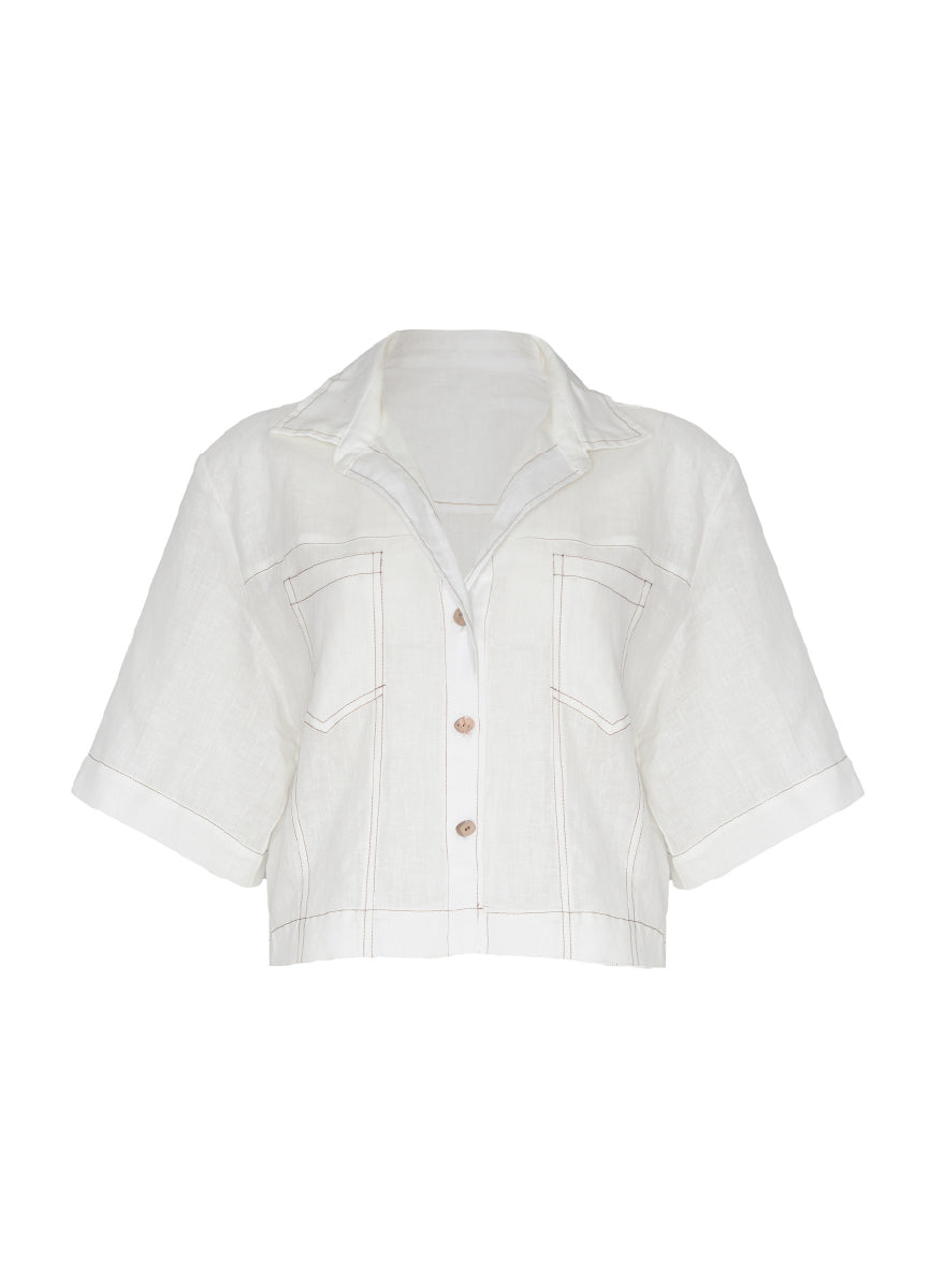 ROPA DE PLAYA CAMISA BLUSA MANGA CORTA KATYA 9435