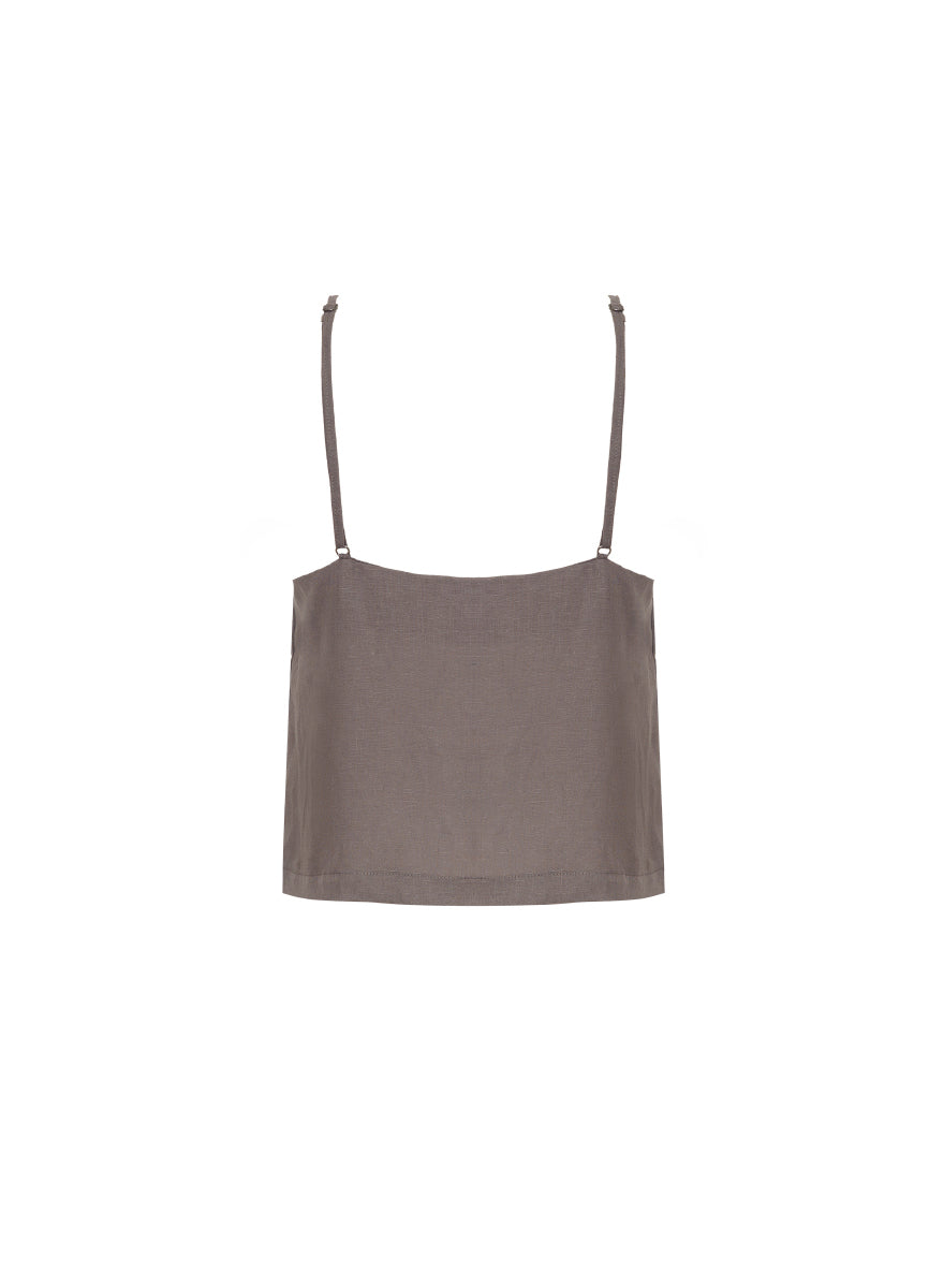 ROPA DE PLAYA CROP TOP CROP TOP EN LINO KOCIO 9439