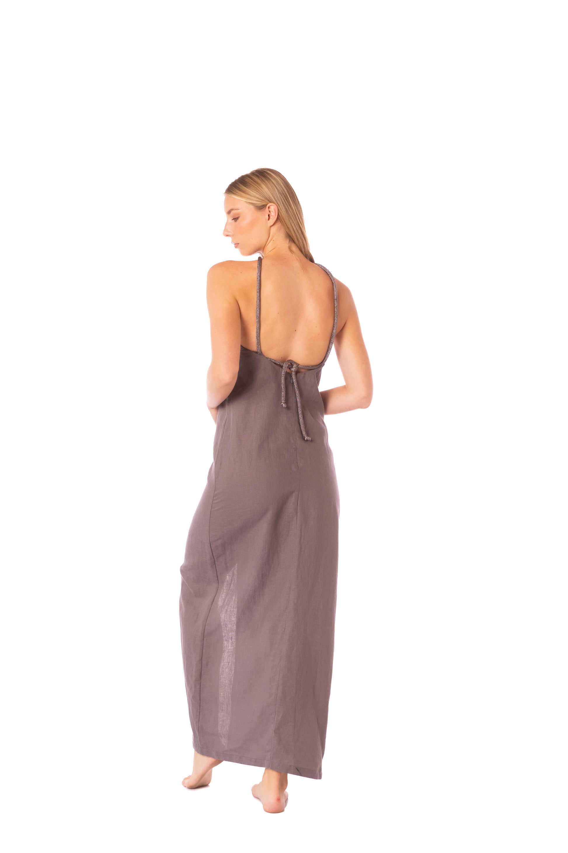 ROPA DE PLAYA VESTIDO LARGO CON AMARRES AMAL 9441