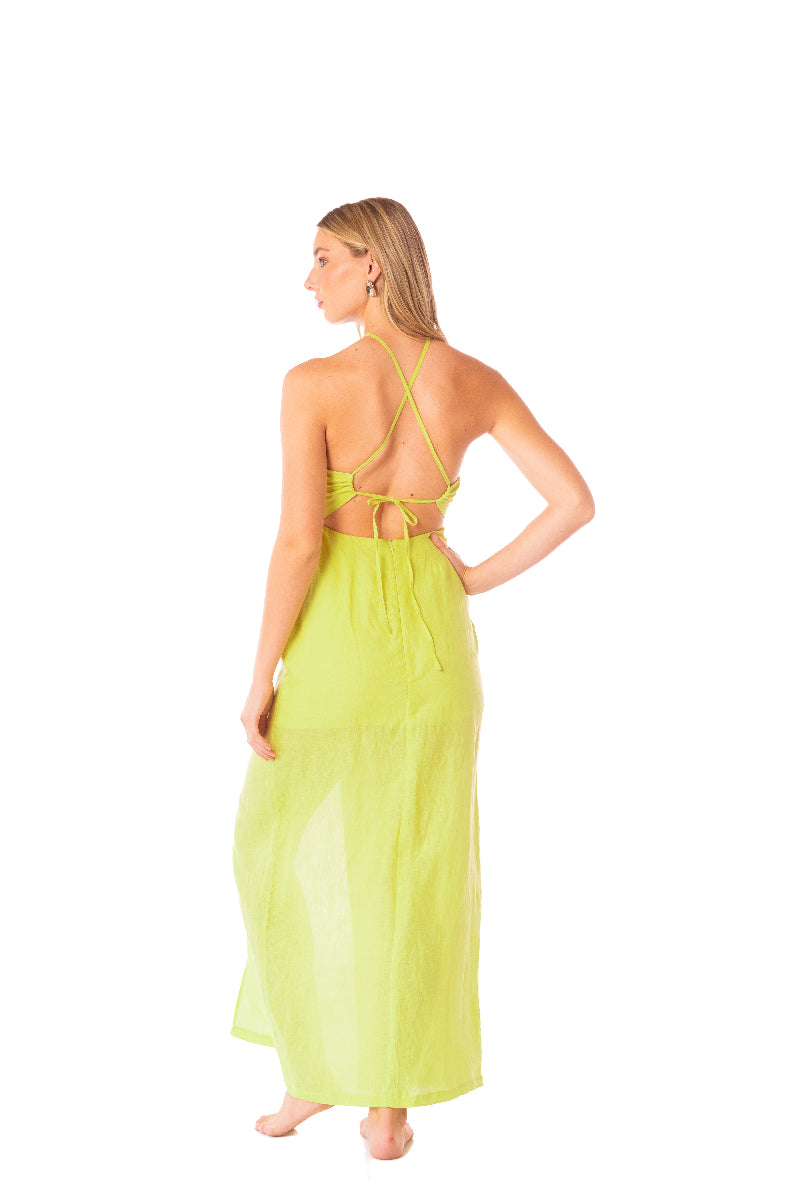 ROPA DE PLAYA VESTIDO LARGO EN LINO ALANA 9442