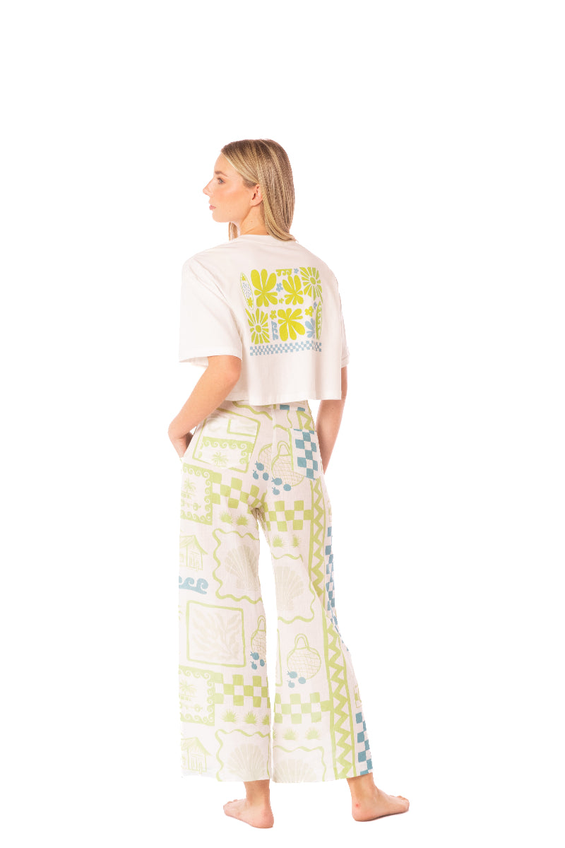 ROPA DE PLAYA CAMISETA CROP TOP BORDADO ARABELLA 9448