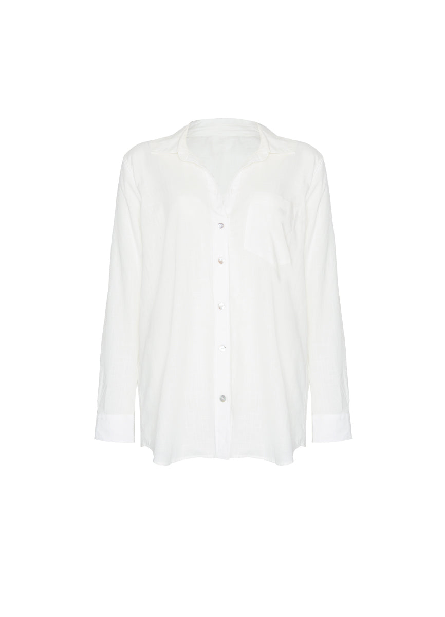 ROPA DE PLAYA CAMISA BLUSA MANGA LARGA PERLA 9459