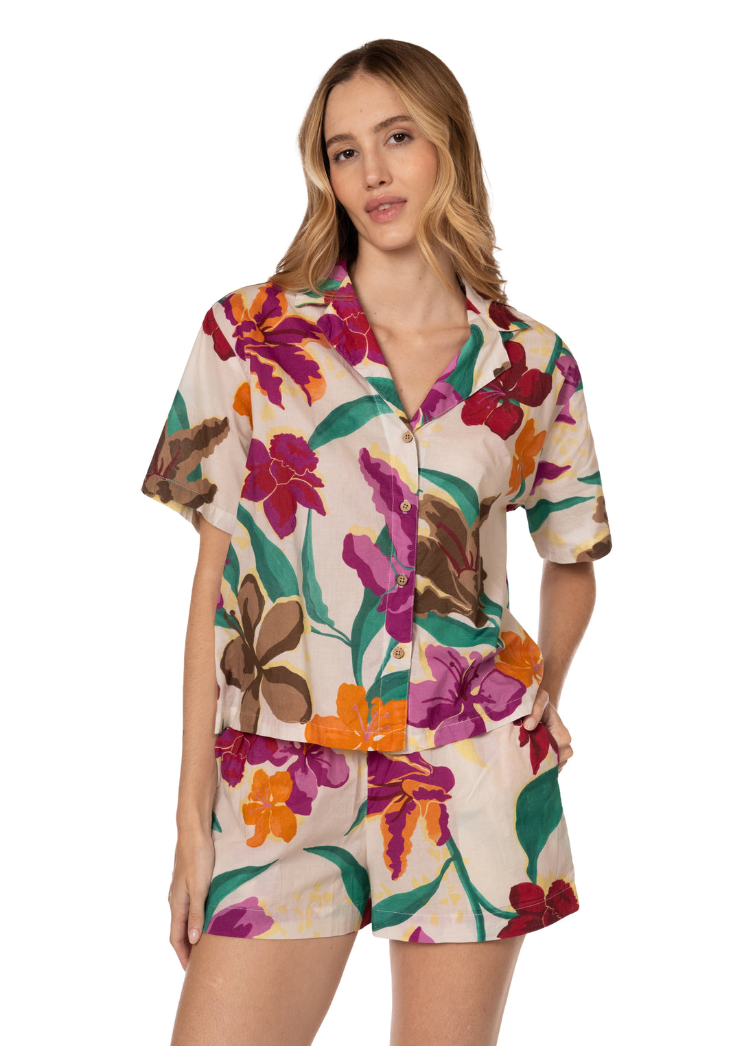FLOWERS PIJAMA SET SHORT   23167