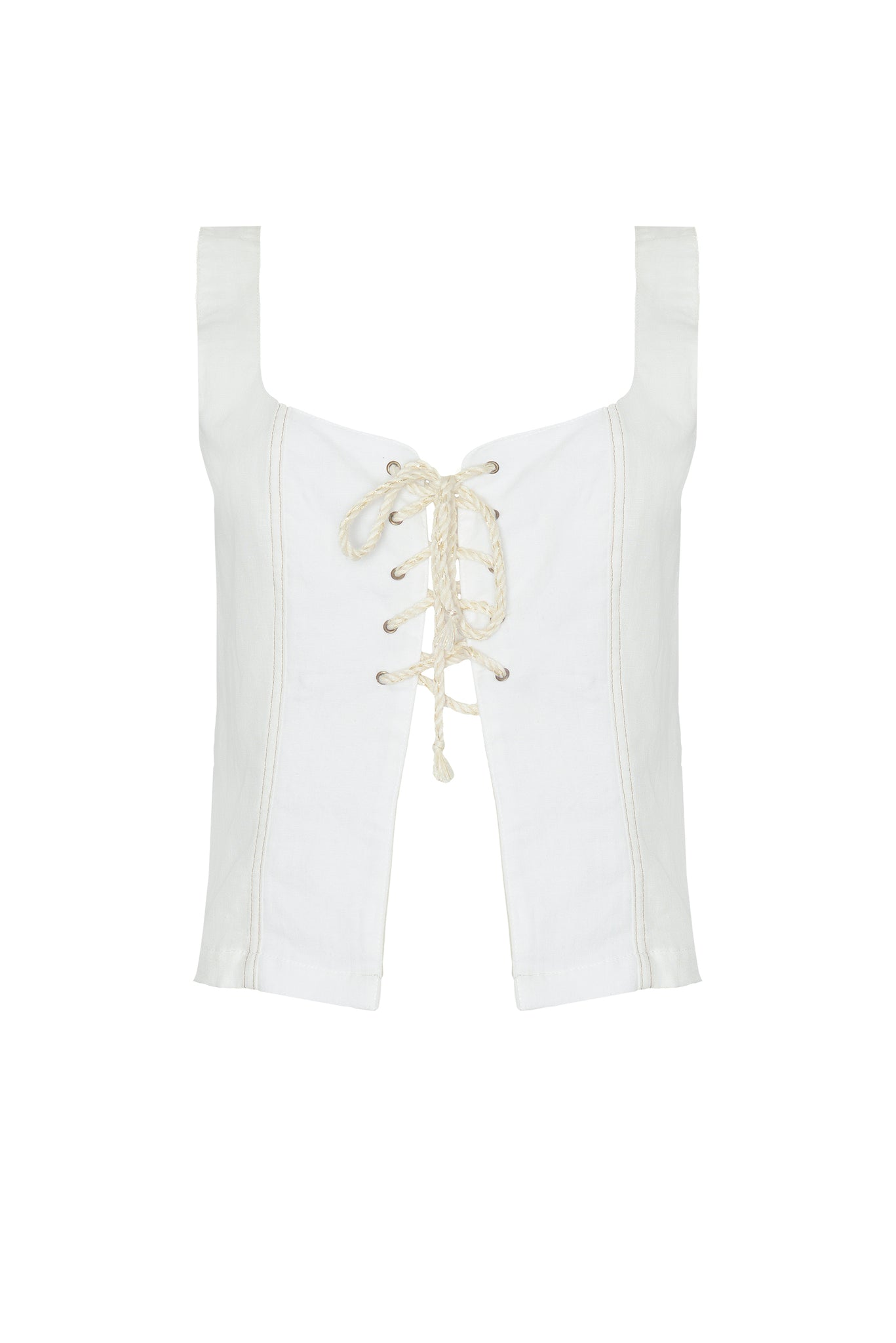 ROPA DE PLAYA CHALECO BORDADO DE AMARRES DOLLY 9432