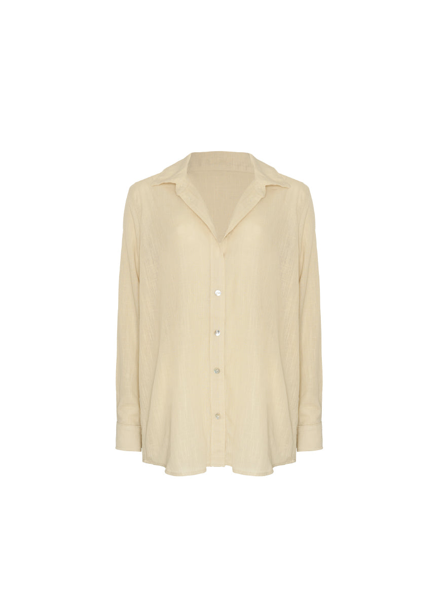 ROPA DE PLAYA CAMISA BLUSA MANGA LARGA PERLA 9460