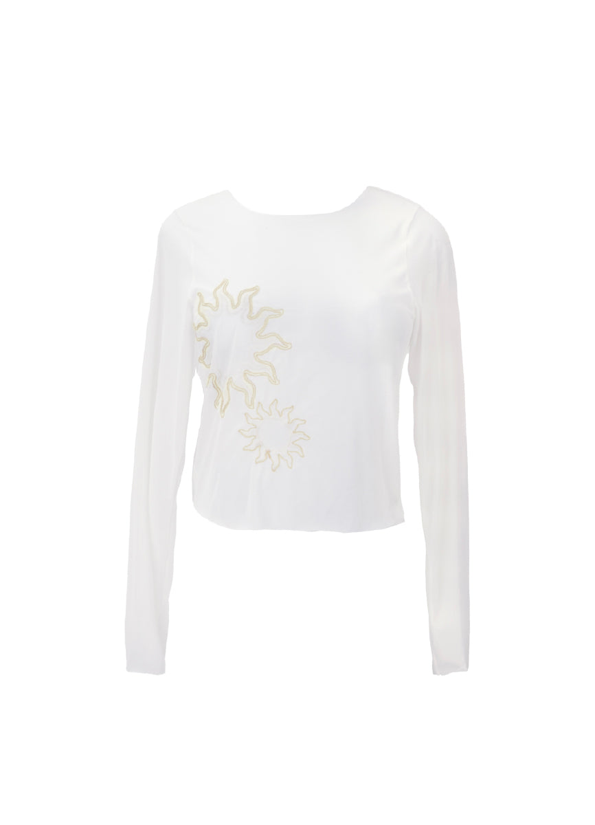 CRYSTAL SHORE CARLOTA MESH SWEATER   9536