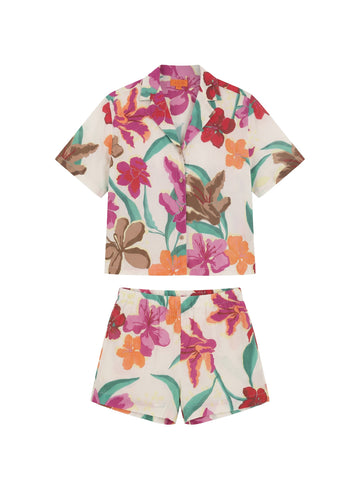 FLOWERS PIJAMA SET SHORT   23167